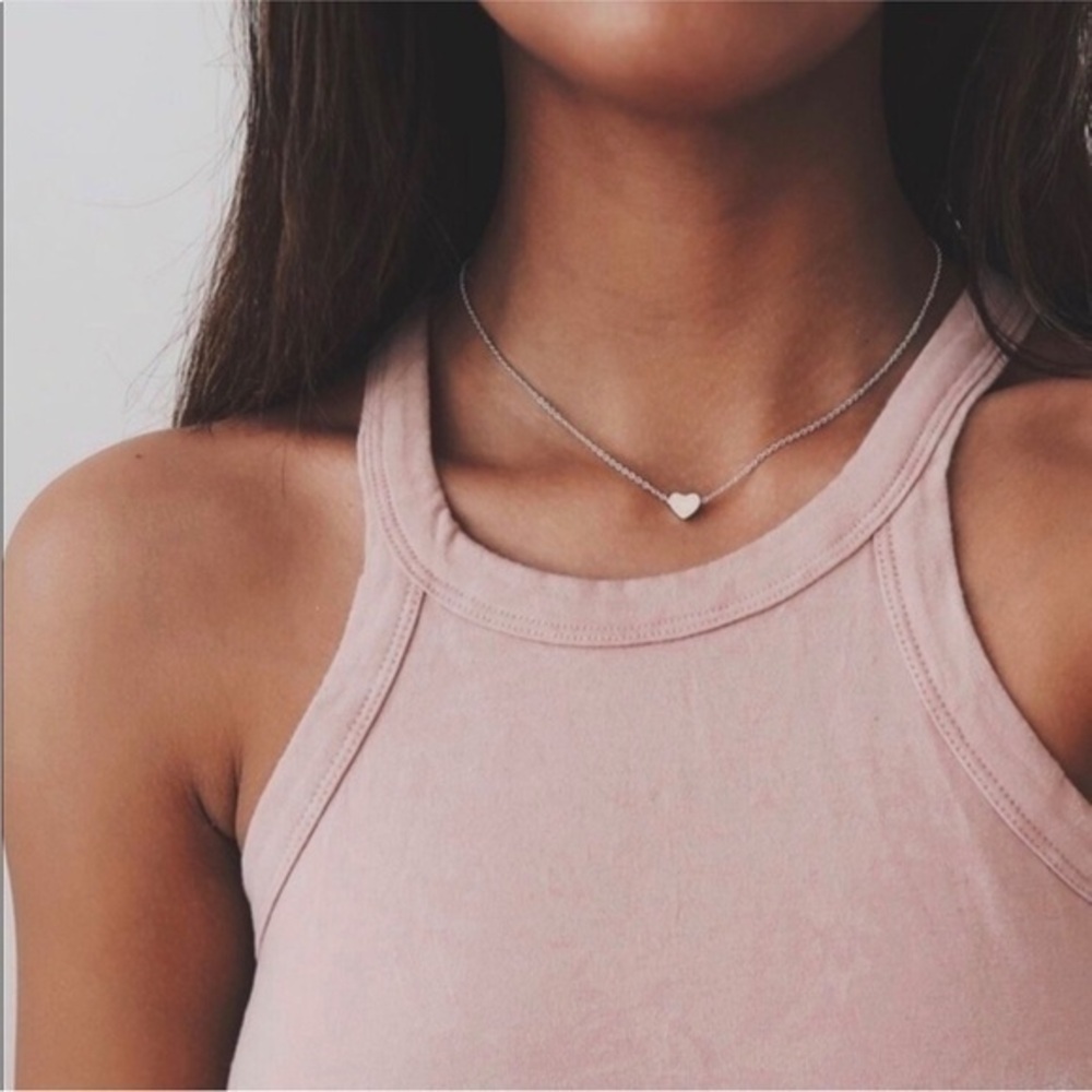 Silver necklace delicate dainty minimalist